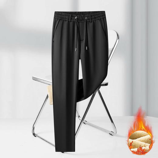 【特大码】【加绒】【DM】大依优型大码男装加绒款松紧腰弹力休闲裤直筒运动裤百搭长裤300斤 商品图8