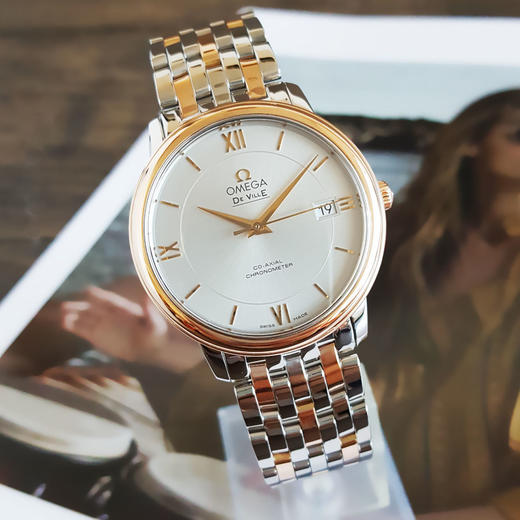 【95新】OMEGA 欧米茄424.20.37.20.02.002天文台认证自动机械机芯日期显示碟飞系列37MM（男款）精钢/18K玫瑰金161025TH02 商品图4