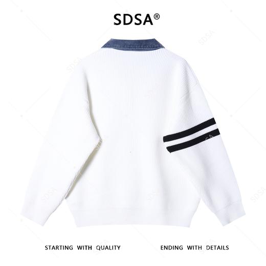 257168SDSA男士秋冬新款痞帅男装韩版撞色竖纹拼接POLO领毛衣百搭时尚 商品图5