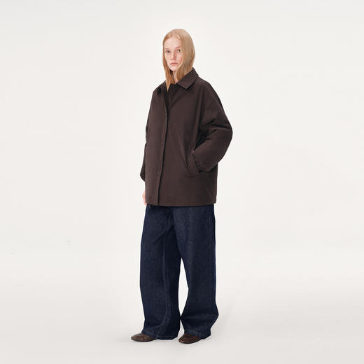 NUTH复古咖色宽松中长款羽绒服女 90白鹅绒（发货时间同步天猫） 商品图2