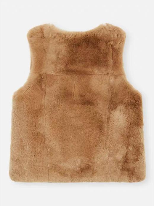 Yves Salomon - VEST REX RABBIT - MADELEINE - 女装 - 背心 - 玛德琳棕 商品图1
