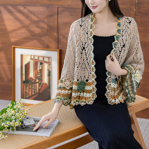 苏苏姐家叶锦花披肩手工diy钩针自制羊毛线编织毛线团材料包 商品图2