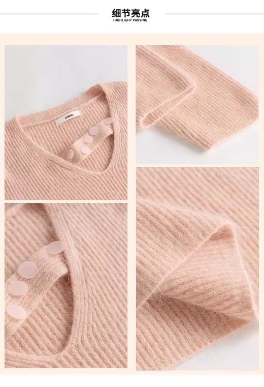【门店同款】ENJOY冬季自由意志亮片V领软糯毛衣 159993286 商品图2