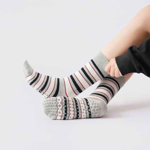 秋冬新品条纹压力款瑜伽袜女束缚压力防脱落舞蹈普拉提地板袜 商品图2