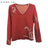 VIVIAN LIU薇薇安刘F2556301秋季女装新款v领提花修身毛衣 商品缩略图0