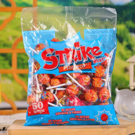 strike苹果草莓香蕉樱桃冰激凌味棒棒糖565g 商品图1