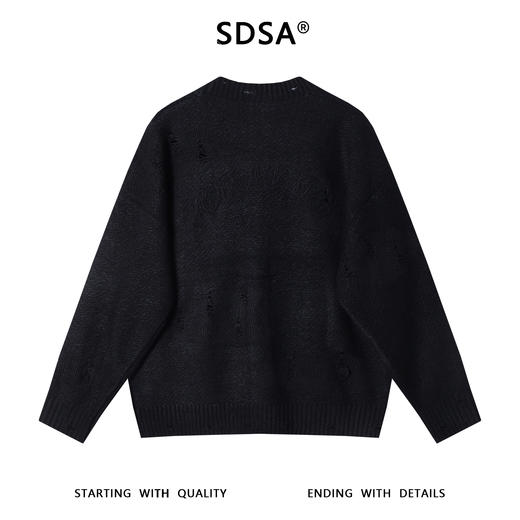 243019SDSA秋冬新款痞帅男装美式勾破纯色纽扣开衫毛衣百搭开衫针织衫 商品图4