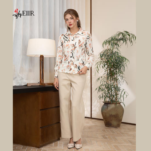 司歌印花长袖衬衫春秋女修身T881198 商品图2