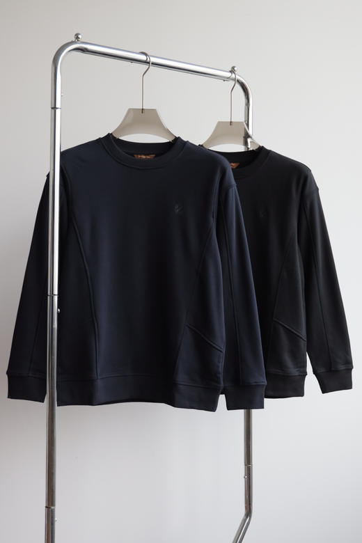 E.Z 杰尼 丝光全棉 斜纹毛圈 圆领套头卫衣 WY930 商品图1