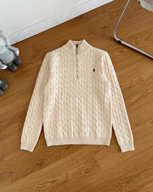 G640拉#夫劳伦半拉链纯色小马刺绣logo针织毛衣 商品图3