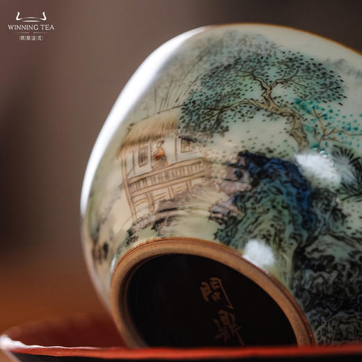 问鼎汝瓷天青老款紫金釉听泉杯（松山亭阁） 商品图3