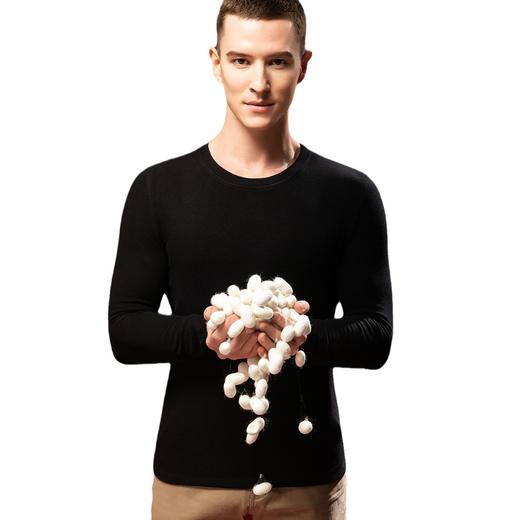 雀说 蚕丝内衣含羊毛暖绒发热圆领保暖上衣裤子N02 商品图4