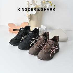 经典鲨2025冬季专柜新品潮流时尚拼色加绒保暖休闲鞋棉鞋女KW296-558051