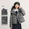 【10/29新品】熙世界灰色珠片绣短款羽绒服女冬2025新款千金风保暖立领鸭绒外套 商品缩略图1