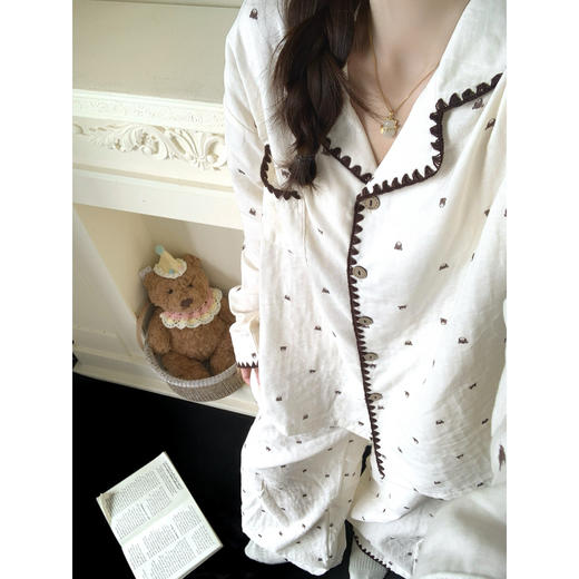 「秋冬新款」大码睡衣女春秋季长袖长裤套装高级感家居服网红风新款可外穿内衣上衣下装 商品图0