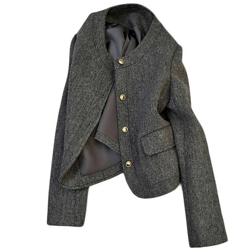 丁摩 高级感灰色小香风短款外套女BW01 商品图4