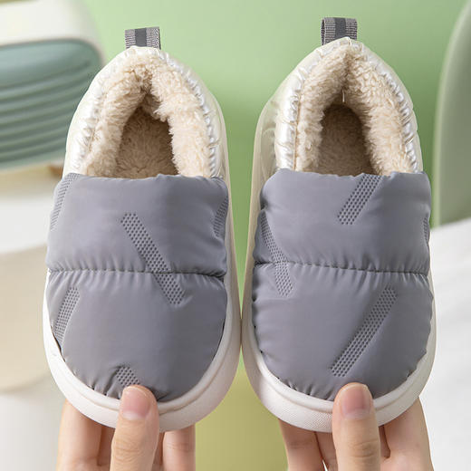 儿童棉拖鞋 冬季包跟防水防滑鞋 小中大男女童厚软底加绒保暖宝宝棉鞋 商品图9