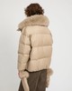 Yves Salomon - DOWN JACKET MADE WITH LORO PIANA FLANNEL/FOX - DUNE - 女装 - 羽绒服 - 沙色 商品缩略图5