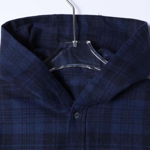 SW8142SDSA秋冬新款痞帅男装韩版潮牌撞色格纹纽扣长袖连帽衬衫百搭时尚 商品图2