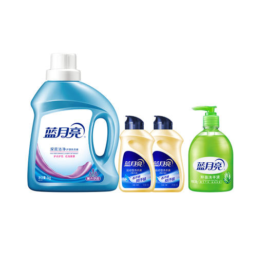 蓝月亮 薰衣草洁净洗衣液1kg+芦荟抑菌洗手液300g+运动型洗衣液旅行装80g*2（81000659） 商品图0