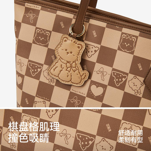 森马托特包女大容量手提包小狗棋盘格印花单肩包通勤休闲2025新款 商品图3