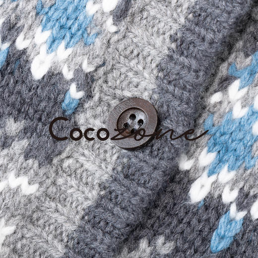 COCO ZONE 刘一一 “暖意”100绵羊毛撞色提花毛织上衣 CD1A1484 商品图2