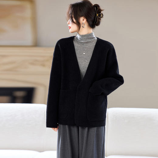 CC 310慵懒风V领针织开衫简约宽松显瘦外套上衣 商品图1