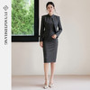 FUYAO扶摇 新中式时尚套装女秋冬慵懒灰复古西服旗袍连衣裙两件套 商品缩略图0