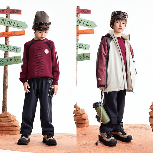 【实体店同款】男童全腰梭织长裤冬季新款安奈儿童装AB546044 商品图3