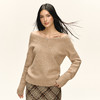 Ariseism 美式复古一字肩针织毛衣女秋季新款修身上衣 商品缩略图0
