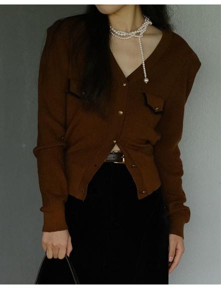 【门店同款】ENJOY冬季复古小香拼色针织 154547084 商品图0