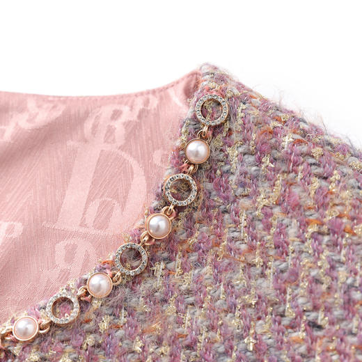 「高货wl」全新升级【铂金会员367/天猫489/差价122】(01110)洛诗琳2025秋冬法式温柔优雅小香风粗花呢加厚无袖连衣裙 商品图2