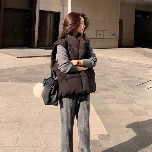 西遇外穿马甲背心女冬季新款韩版宽松立领坎肩百搭马甲外套SS051739 商品图1