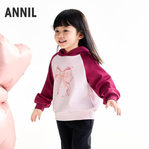 【实体店同款】女童带帽长袖卫衣冬季新款安奈儿童装XG541040 商品图1