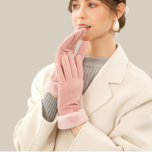 冬季【法式轻奢羊绒手套】25羊毛羊绒手套 女冬季加绒加厚防寒保暖骑行手套 开车冬天可触屏保暖手套 商品图13
