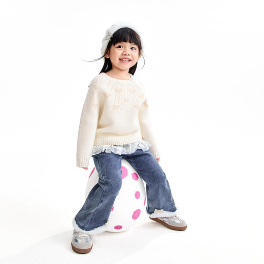 【实体店同款】女童圆领毛衫冬季新款安奈儿童装XG544006 商品图5