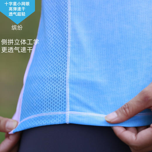 缤纷超轻速干透气高弹马拉松跑步户外越野运动短袖女 商品图3
