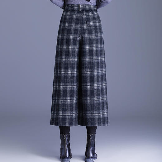 毛呢格子阔腿裤，垂感修身显瘦通勤直筒裤洋气九分靴裤MYX-YCF-2552-2-L 商品图2