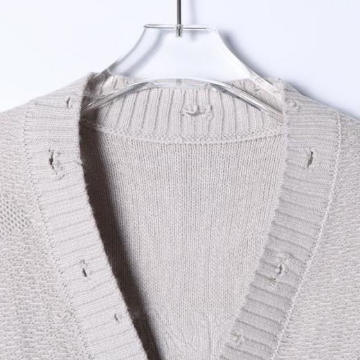 243019SDSA秋冬新款痞帅男装美式勾破纯色纽扣开衫毛衣百搭开衫针织衫 商品图2