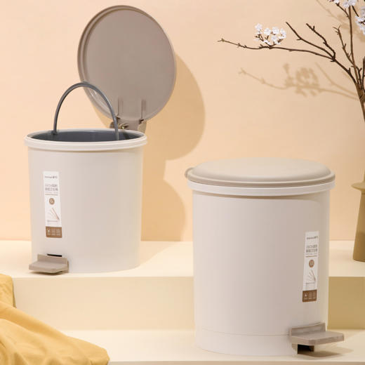 【茶花】简约脚踏垃圾桶踩脚弹盖免手开 商品图5