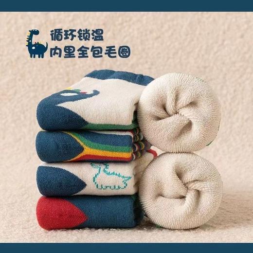 超值5双10双装【加厚毛圈儿童袜】冬天加厚毛圈儿童袜子萌宝大恐龙中筒保暖宝宝袜动物卡通袜子可爱儿童袜 商品图3
