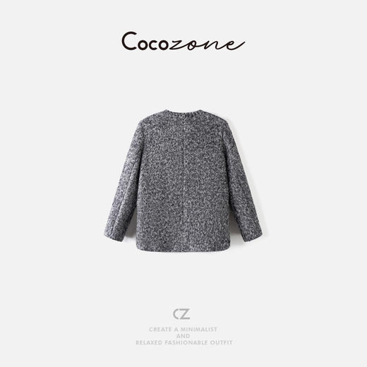 COCO ZONE 刘一一 【羊毛混纺】 复古罗纹滚边小香外套 CD2A2138 商品图1