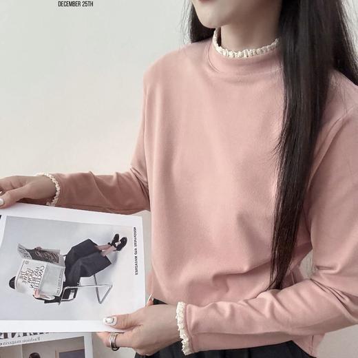 【超值两件装】卷卷紫花边长袖暖暖衣 双面磨毛柔软亲肤保暖 领口袖口花边设计时髦精致 宽松弹力版型 时尚百搭慵懒又高级 商品图9