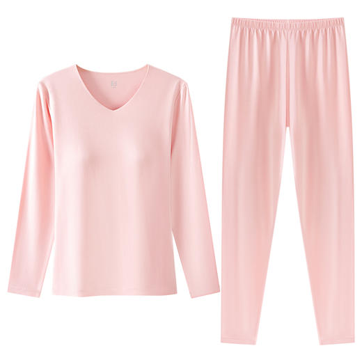 爱帝女士优可丝抗菌带胸垫V领保暖内衣套 商品图8