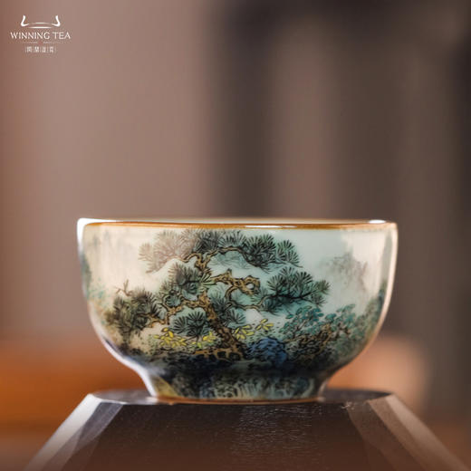 问鼎汝瓷天青老款紫金釉听泉杯（松山亭阁） 商品图0