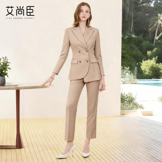 艾尚臣高级感气质西装套装女2025新款秋女神范西服外套工复古作服 商品图1
