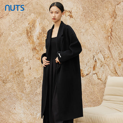 NUTS商场同款冬季高级感时尚气质收腰双面呢大衣外套女4491506A1 商品图2