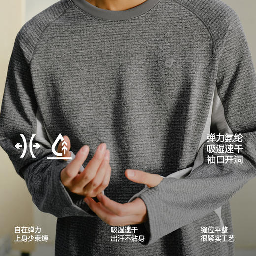 森马长袖T恤男冬吸湿速干撞色拼接2025新款户外运动弹力内搭上衣 商品图2