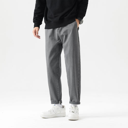 【全棉】罗蒙秋冬男士休闲裤锥形阔腿版型舒适百搭显腿长长裤子 商品图1