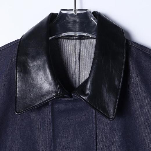 2176SDSA男士秋冬新款痞帅男装极简风拼皮拉链夹克外套百搭港风时尚 商品图1